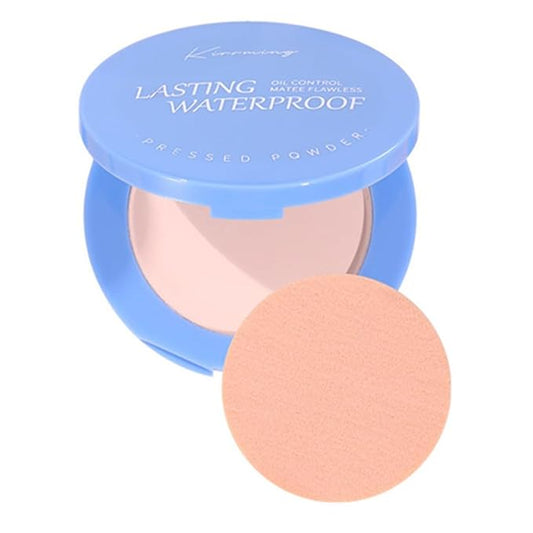LAMUSELAND Pressed Powder Compact, Oil Control Brighten Skin 6 Colors Face Powder, Whitening Highlighting Face Makeup Tools for Women Girls (KI02)