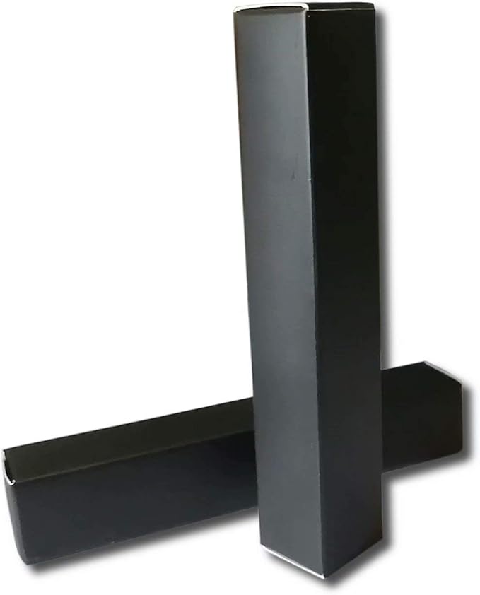 50 Pcs Empty Lip Gloss Box 4.72x0.78x0.78 inch Mascara Tube Packaging Matte Texture Black Lipgloss Kraft Paper Case Glaze Balm Organizer Storage DIY Make-up Sample Luxury Holder Wrapping