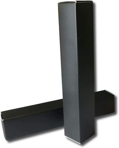 50 Pcs Empty Lip Gloss Box 4.72x0.78x0.78 inch Mascara Tube Packaging Matte Texture Black Lipgloss Kraft Paper Case Glaze Balm Organizer Storage DIY Make-up Sample Luxury Holder Wrapping