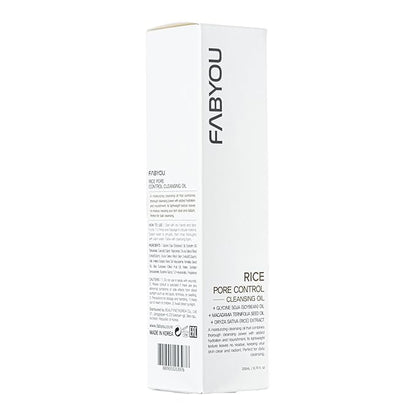 FABYOU Rice Pore Control Cleansing Oil 6.76 fl oz – Korean Skin Care for Deep Pore Cleansing, Moisturizing & Nourishing, Hypoallergenic, Plant-Based Oils, for Clear and Smooth Skin