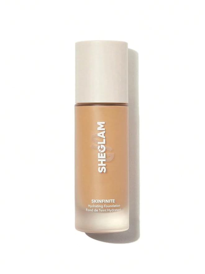 SHEGLAM Skinfinite Hydrating Foundation Flawless Dewy Foundation Hydrating Coverage Invisible Pore Concealer Pore-less Non-Greasy Lightweight Natural Soft Liquid Foundation-Honey