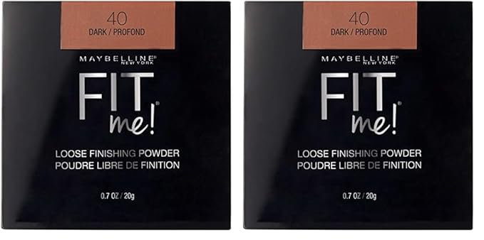 Maybelline Fit Me Loose Setting Powder, Face Powder Makeup & Finishing Powder, Dark, 1 Count (Pack of 2)