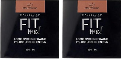 Maybelline Fit Me Loose Setting Powder, Face Powder Makeup & Finishing Powder, Dark, 1 Count (Pack of 2)