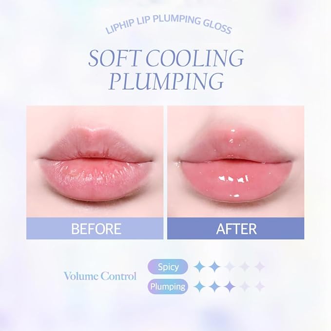Lip Plumping Gloss,Spicy Lip Lip Gloss, Moisturizing & Glimmer Glow Lip Gloss