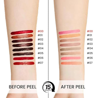 Matte Lip Gloss Stain-Peel Off Lip Liner Tattoo, Delicate Pink Lip Tint，Long Lasting Peel Off Lip Stain, Waterproof Transfer-proof Lip Mask Lip Liner Peel Off Lip Gloss,Stayn Lip Makeup. #00