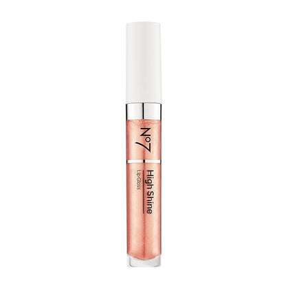 No7 High Shine Lip Gloss - Pink Latte - Moisturizing, High-Shine Lip Gloss with Jojoba Oil for Lips - Hydrating, Longwear Lip Makeup - Non-Sticky Formula (8ml)