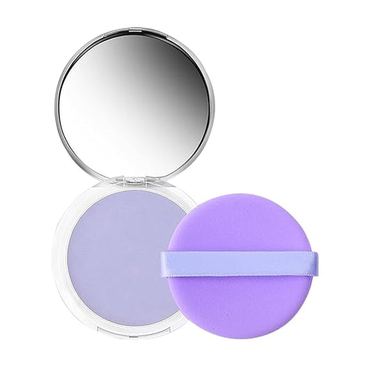 Lavend Jelly Pressed Setting Powder，Face Matte Setting Powder, Oil Control Face Pressed Matte Powder， with Mini Powder Puff ，Cruelty Free