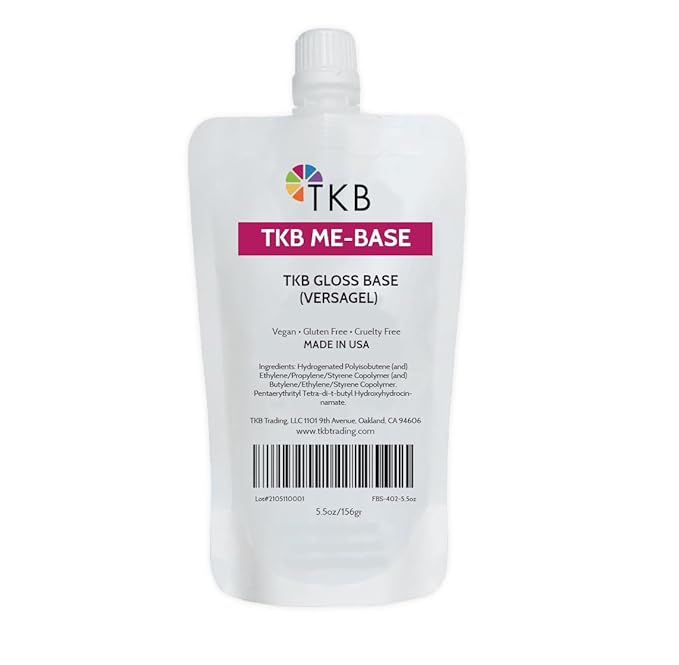 TKB Lip Gloss Base | Clear Versagel Base for DIY Lip Gloss, Moisturizing, Non-Sticky, Vegan, Made in USA (5.5oz (156g))