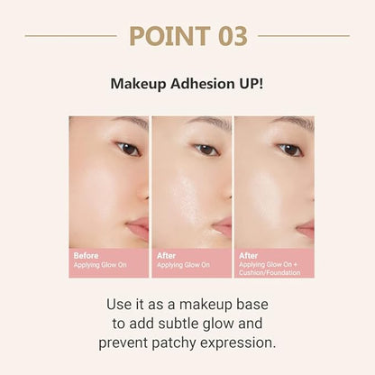 ETUDE Glow On Base Hydra 30ml (21AD) | All-in-One Makeup Hydration Glowing Base with a Long-Lasting Effect and Dewy Finish | Korean Makeup