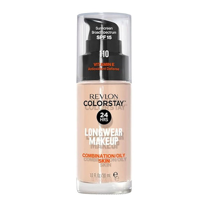 Revlon Colorstay Liquid Foundation Makeup with Pump 110 Ivory Combination/Oily Skin ,1 Fl Oz