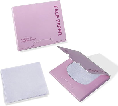 BOROLA Oil Blotting Paper for Face 200 Sheets Replacement Packs, Soft Absorbing Pads for Face Shine Control, Portable Oil Absorbing Tissues for Oily Skin, Design for Men & Women(Purple)