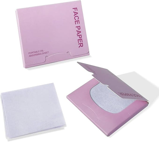 BOROLA Oil Blotting Paper for Face 200 Sheets Replacement Packs, Soft Absorbing Pads for Face Shine Control, Portable Oil Absorbing Tissues for Oily Skin, Design for Men & Women(Purple)