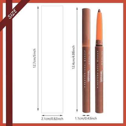 Retractable Matte Lip Liner Pencil, Light Brown Plump Lip Liners Long-Lasting Creamy Formula for Shaping & Sculpting lip filler pen, Subtle Touch Velvet Pigmented Crayon Lip Liner 09#