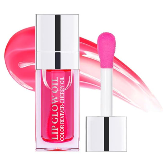 Hydrating Lip Oil - Moisturizing, Plumping Lip Gloss Balm With Cherry Tint