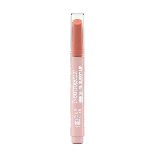 Neutrogena High Shine Glossy Lip with Maracuja Oil + Vitamins & Antioxidant Vitamin E, Nourishing Glossy Lip, Non-Retractable, Pigmented For Buildable Color, Temptation, 0.07 oz