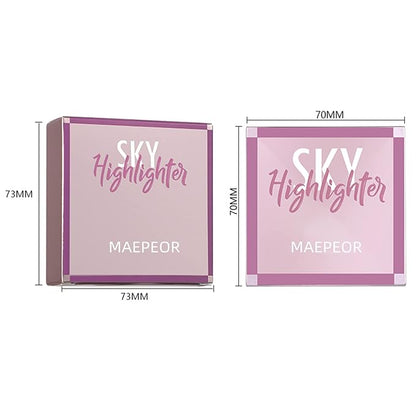 MAEPEOR Face Highlighter Palette 8 Colors Shimmer Glitter Pearl Highlighter Powder Sparkly Diamond Highlighting Palette for Face Cheek (04 Ginger Color)