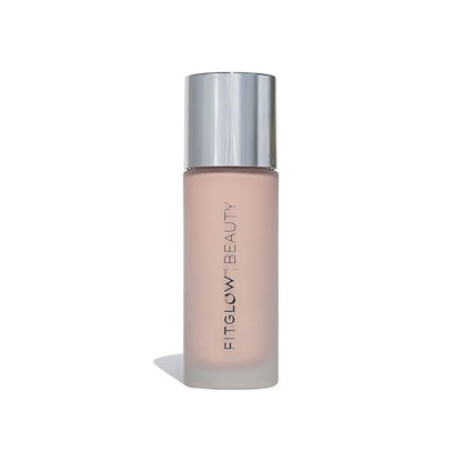 Fitglow Beauty - Natural Foundation+ Photo-Filtering Foundation | Vegan, Woman-Owned Clean Beauty (F1 - Fair, Neutral Undertones)