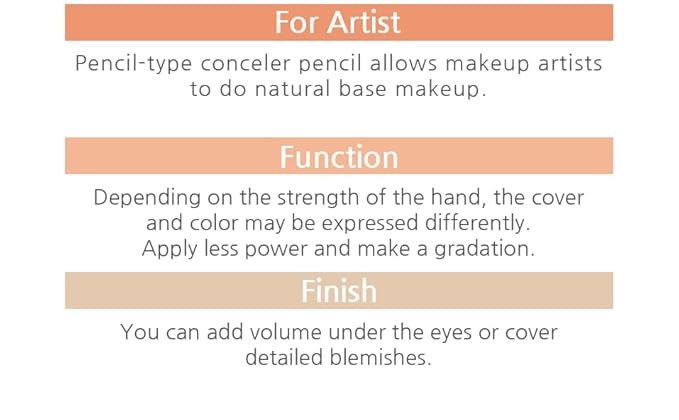 [K-Beauty Makeup] Courcelles Concealer Pencil CC706/CC707/CC708, Hard type-Natural Cover, light, medium, dark beige (CC708-Dark Beige+Sharpener)