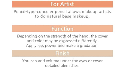 [K-Beauty Makeup] Courcelles Concealer Pencil CC700/CC800, Soft type-Natural Cover, light beige/natural beige (CC800-Natural Beige+Sharpener)