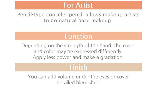 Courcelles Concealer Pencil CC700/CC800, [K-Beauty] Soft type-Natural Cover, light beige/natural beige (CC700-Light Beige)
