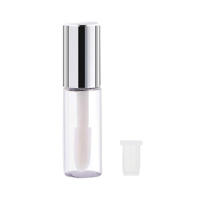 Case of 90 packs, Empty Plastic Clear Lip Gloss Tubes Lip Balm Bottle Container Silver Transparent 1.2ML Makeup Tool for Women (90 pcs, Silver)