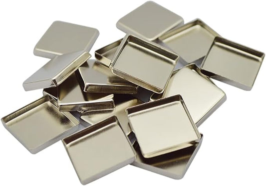 GSHLLO 30 Pcs Empty Square Metal Pans Cosmetic Eyeshadow Pans Empty Makeup Palette Tins Makeup Tin Can for Eyeshadow Blush Lipstick