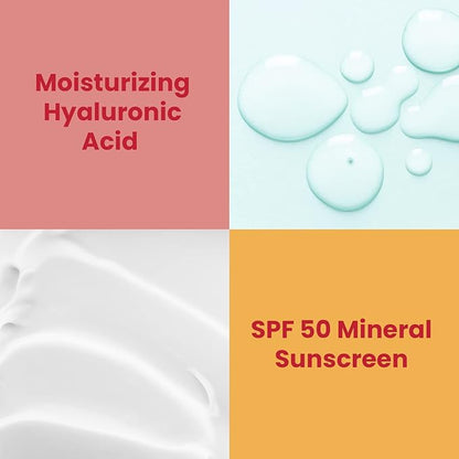 Protect Tinted Moisturizer & Mineral Sunscreen SPF 50, Hyaluronic Acid, Zinc Oxide, Titanium Dioxide for Deep Hydration, Dermatologist-Tested, Suitable for All Skin Types, 50ml