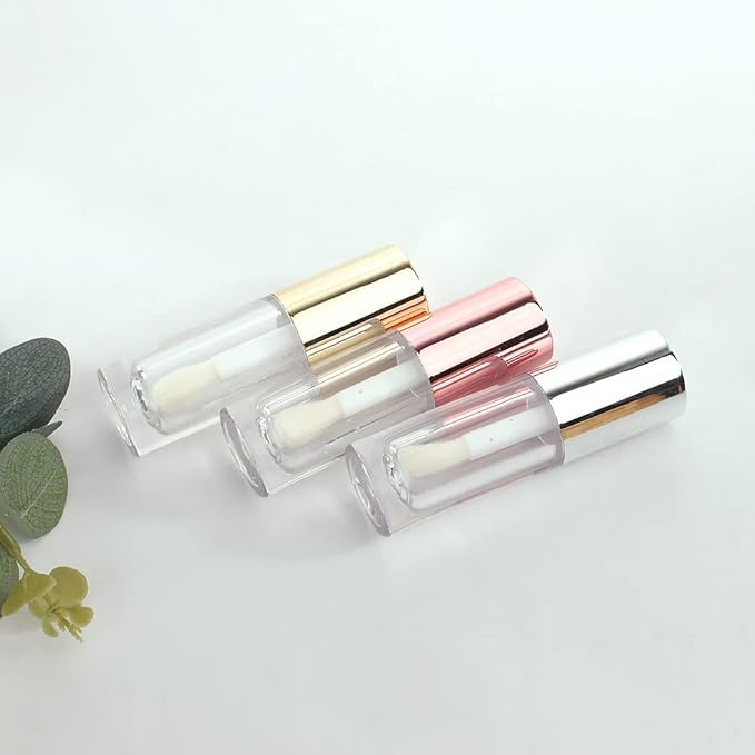 COSIDEA 50pcs Empty Round Gold 6ml big doe foot wand lip gloss tubes for DIY lipgloss lipgloss tubes containers with thick wand