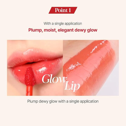Espoir Couture Lip Tint Dewy Glowy #3 Young & Peach 0.19oz | Glowy Lip Plumper | Long-Lasting Vibrant Color | Tinted Lip Moisturizer | Non-Sticky Waterproof Smudgeproof Lip Stain | Korean Lip Makeup