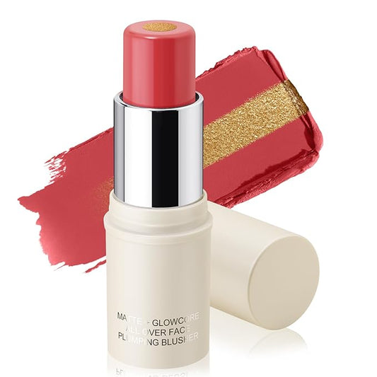 Boobeen Cream Blush Stick for Cheek and Lips, Soft and Blendable Natural Flush, Long-Lasting Dewy Blusher Makeup, Multi-Use Blush, Buildable Glow for Face