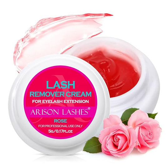 ARISON LASHES Lash Remover For Eyelash Extension Cream Remover Low Irritation Cream Remover for Sensitive Skin Fast Dissolution Professional Eyelash Extensions Salon Use(Rose)