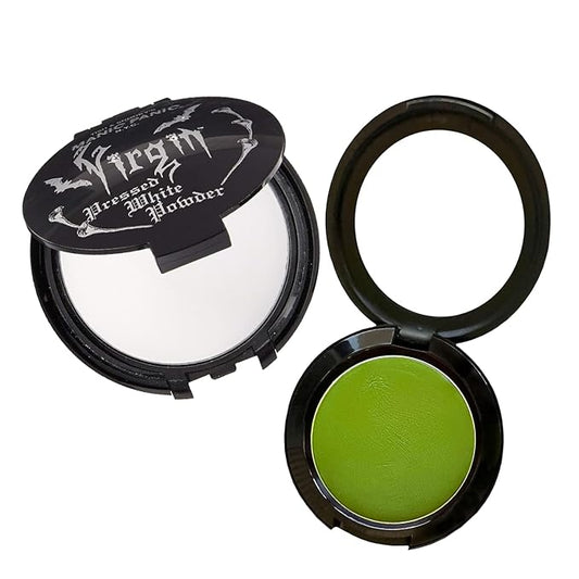 MANIC PANIC Vampyre's Veil White Pressed Powder Bundle with Poison Ivy Green Face & Body Paint Makeup