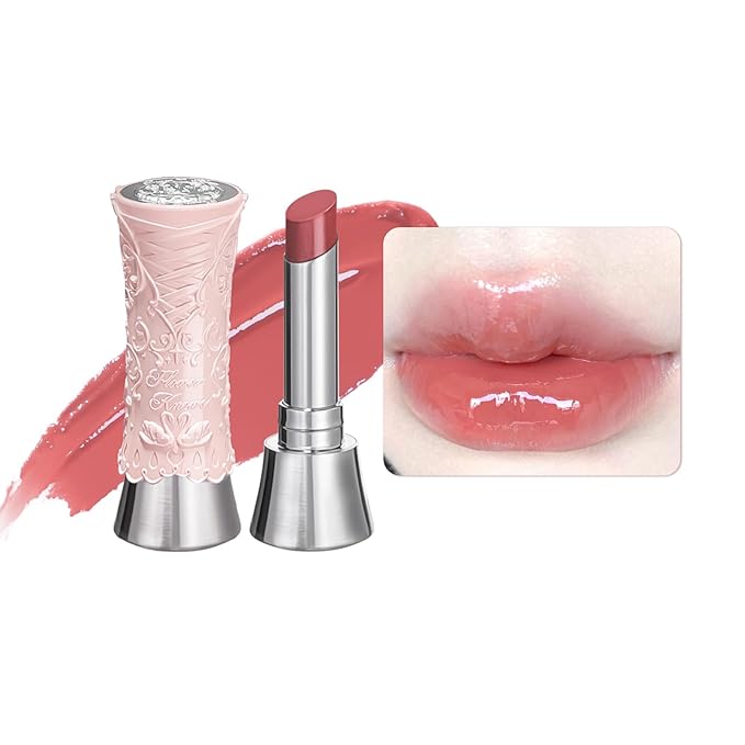 Flower Knows Swan Ballet Shine Lipstick,Hydrating Solid Lip Gloss,Moisturizing Nude peachy Tinted Lip Balm-Long Lasting Lip Gloss in Balm for Girls&Women,Vegan & Cruelty-Free(B03 Sweet Heart)