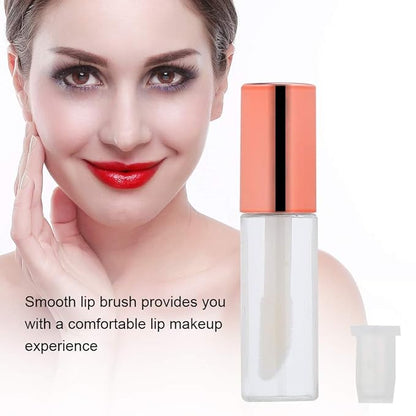 Case of 90 packs, Empty Plastic Clear Lip Gloss Tubes Lip Balm Bottle Container Rose Gold Transparent 1.2ML Makeup Tool for Women (90 pcs, Rose Gold)