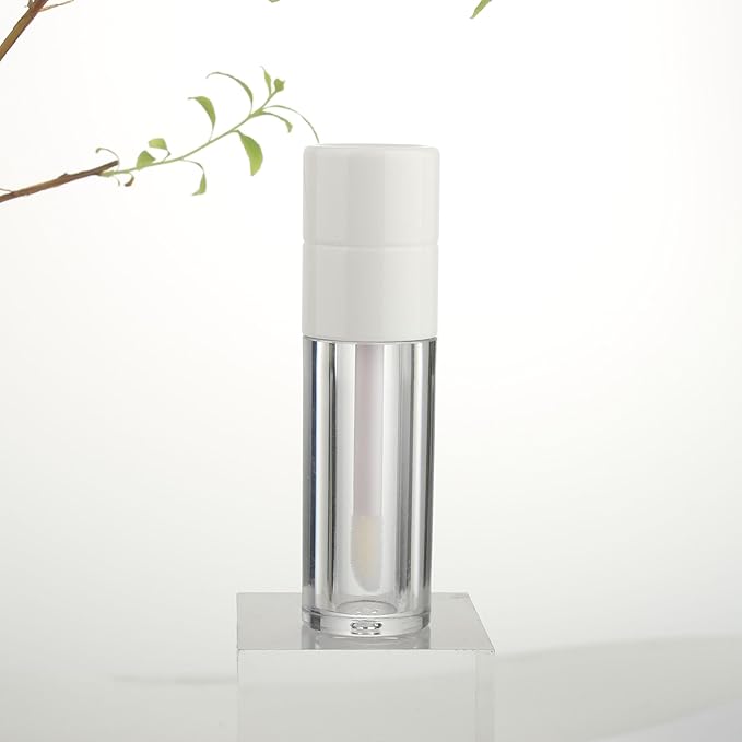 COSIDEA 20pcs Round 4ml 0.13oz White Empty lip gloss tubes with wand Lipgloss tube containers for lip oil packing