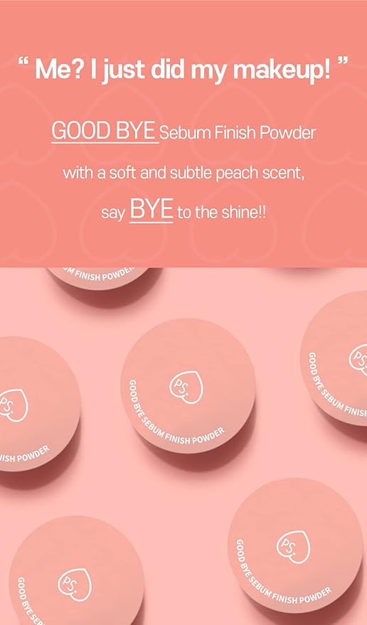 Goodbye Sebum Control Finish Powder 5g – Lightweight Oil-Absorbing Face & Hairline Powder for Long-Lasting Soft Matte Finish (Peach)