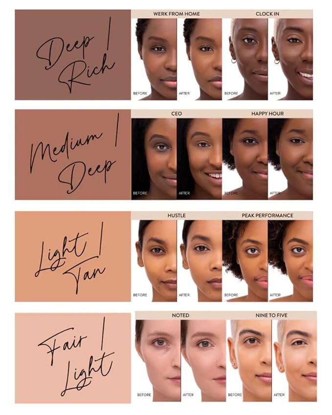 Mented Cosmetics Full-Time Eye Brightening Concealer, Under Eyes Make Up Corrector, Blemishes & Contour, Clock In + Stick Foundation Make Up, Concealer & Contour Stick for Black Women Makeup, D20