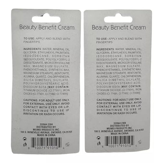 Beauty Cream Multiaction Foundation Skincare Makeup Alternative, Dark 1, Pack of 2