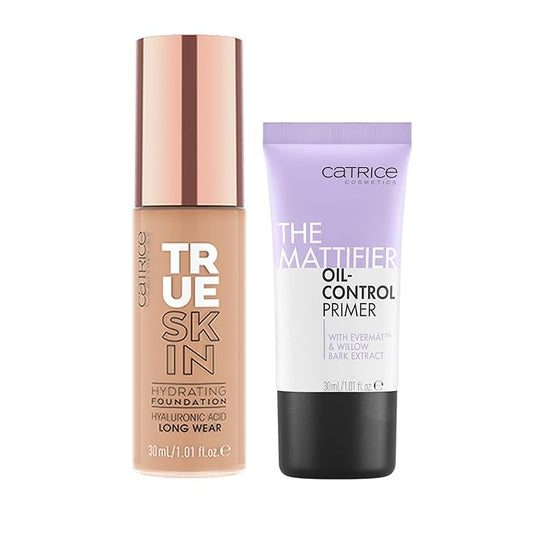 Catrice | True Skin Foundation 46 & The Mattifier Oil-Control Primer | Full Coverage Makeup | Vegan & Cruelty Free
