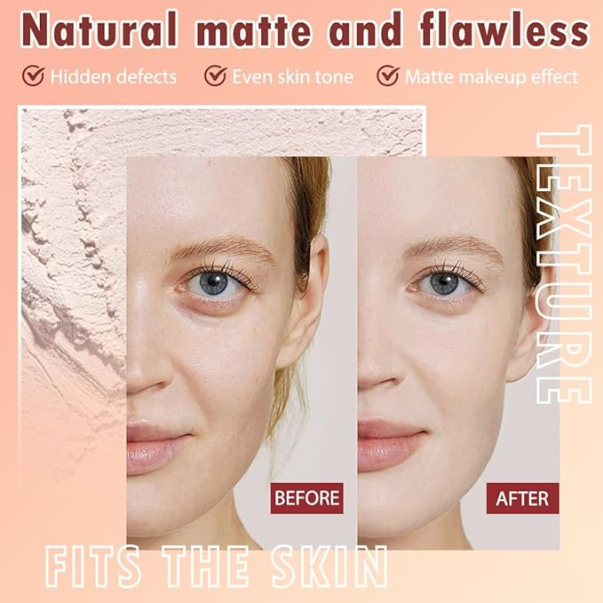 Oil Control Face Pressed Powder, Matte powder setting powder, long-lasting and waterproof loose powder, Flawless Lightweight Face Cosmetics, Cruelty-free, (01, 1 Pcs)