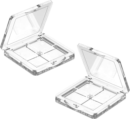 2 Pcs Empty Makeup Palette, Empty Lipstick Palette Empty Eyeshadow Palette Portable Lipstick Box Blush Eyeshadow Pan for DIY Makeup Containers