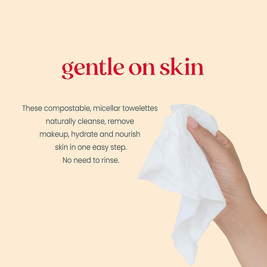 Burt's Bees, Rose Water Face Wipes, for All Skin Types, Hydrating Micellar Makeup Remover & Facial Cleansing Towelettes, 30 Count (1 Pack)