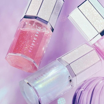 DEARDAHLIA Dear Dahlia Paradise Sparkle Lip Glaze – High-Shine Vegan Lip Gloss for Juicy, Glassy Lips with Glitter or Shimmer Finish, Lip Plumper, Cooling Plumping Formula, 0.19 fl oz - LOVE STONE