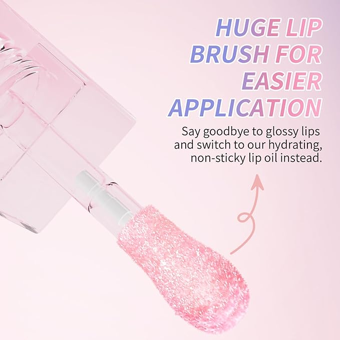 Magic Color Changing Lip Gloss, Warm Change Moisturizing, Long Lasting Nourishing Big Brush Lip Oil (#8)