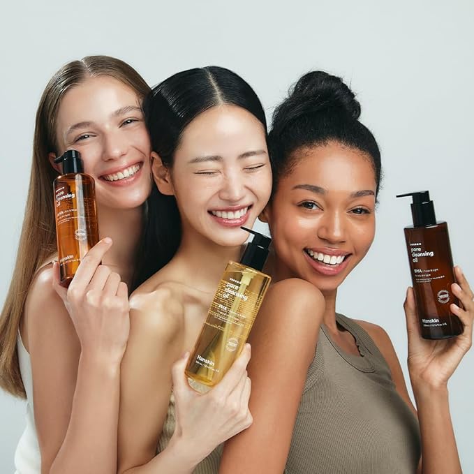 Hanskin Pore Cleansing Oil, Oil Cleanser for Face, Makeup Blackhead Remover, Korean Cleanser for Sensitive Skin [PHA] (10.14 oz)