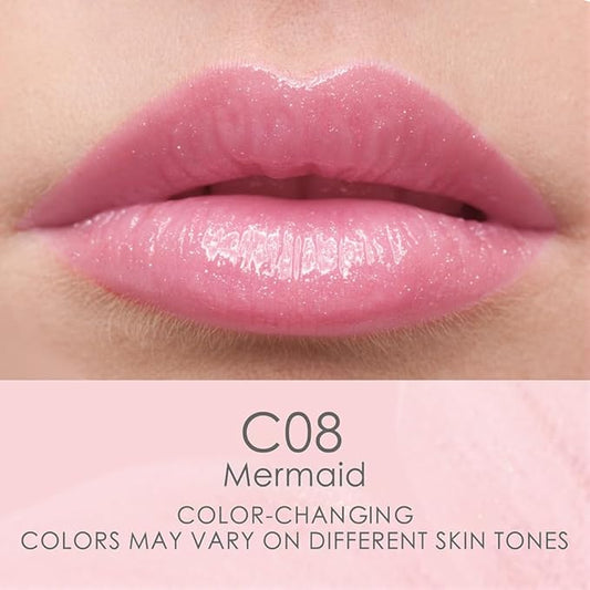 CATKIN Lip Balm Tinted Color Changing Lipstick Ultra Hydrating Lip Moistrurizer Chapstick with Vitamin E Nourishing For Cracked & Dry Lips 0.12 oz C08 Mermaid