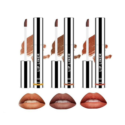 Boulari Lip Stain Long Lasting Lip Liner to Define Your Lips Waterproof Boulari Lip Stain Peel Achieve a Perfectly Makeup for Girls (True Nude+Neutral Mauve+Rose Pink, S)