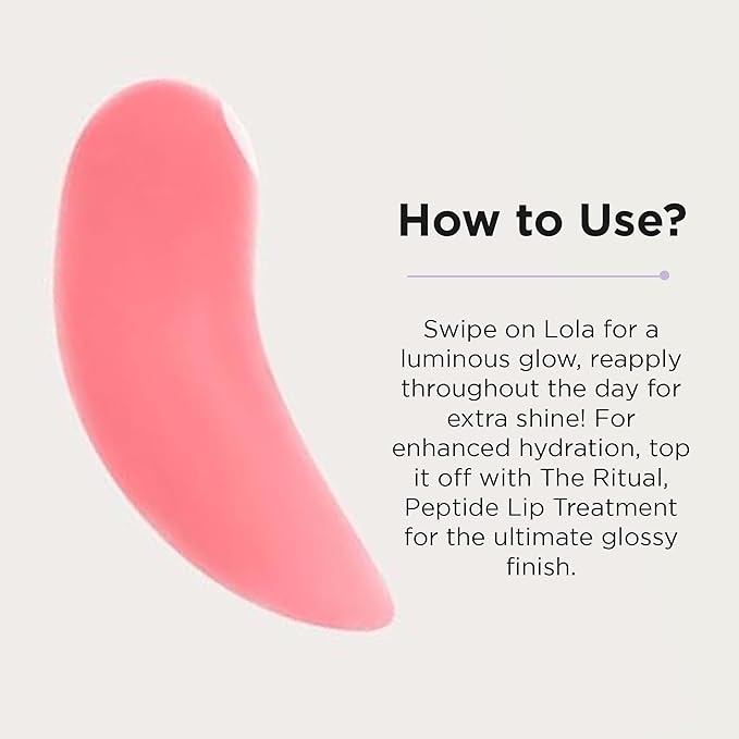 Côte Beauty The Necessity Peptide Lip Shine in Lyla - Plumping Coral Lip Gloss with Hyaluronic Acid, Shea Butter & Jojoba Oil - Non-Sticky, Long-Lasting Hydrating Formula