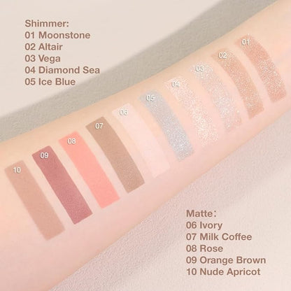 Single matte eyeshadow - Low Saturation neutral eyeshadow, Waterproof Multi-Use for Eyes Cheeks (06#Ivory, 1 Count (Pack of 1))