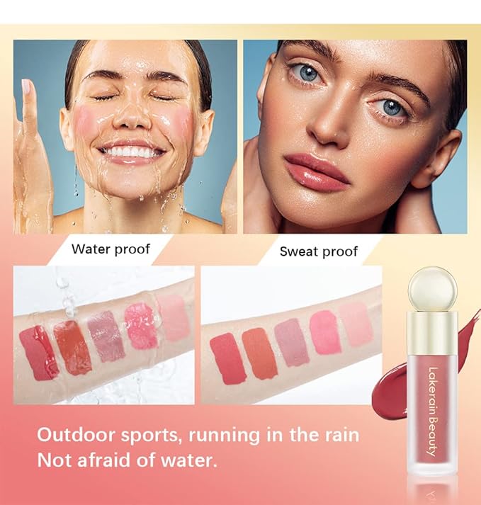 GL-Turelifes Soft Cream Blush Makeup, Liquid Blush for Cheeks, Natural-Looking Long Lasting, Smudge Proof, Velvet Mousse,Dewy Finish, Easy to Blend Blusher (#3)